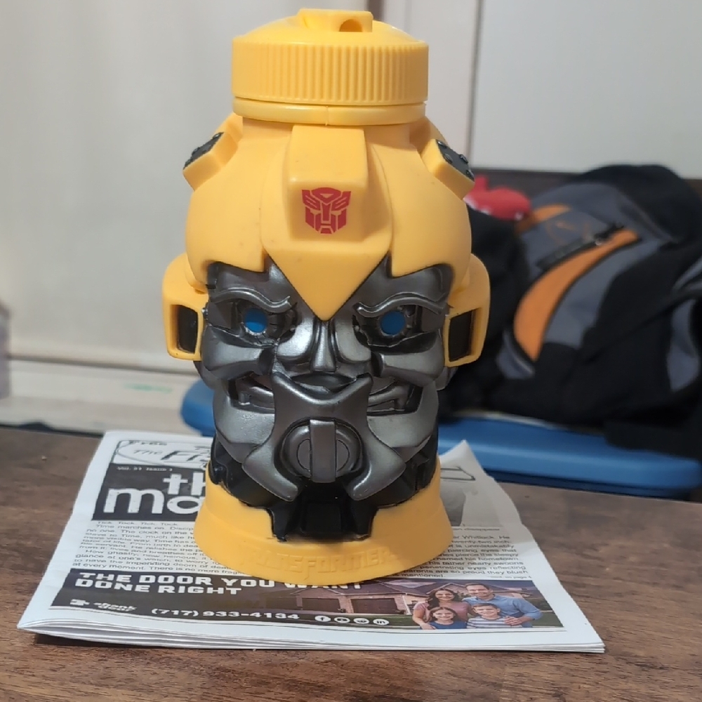 Transformers Yellow and Silver Bumble Bee Water Bottle 2012